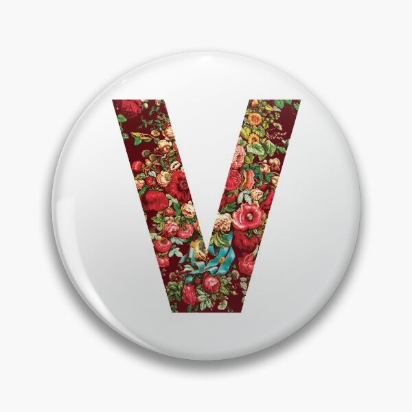 Artikelvorschau, Initial V, Blumen entworfen und verkauft von stickmeok.