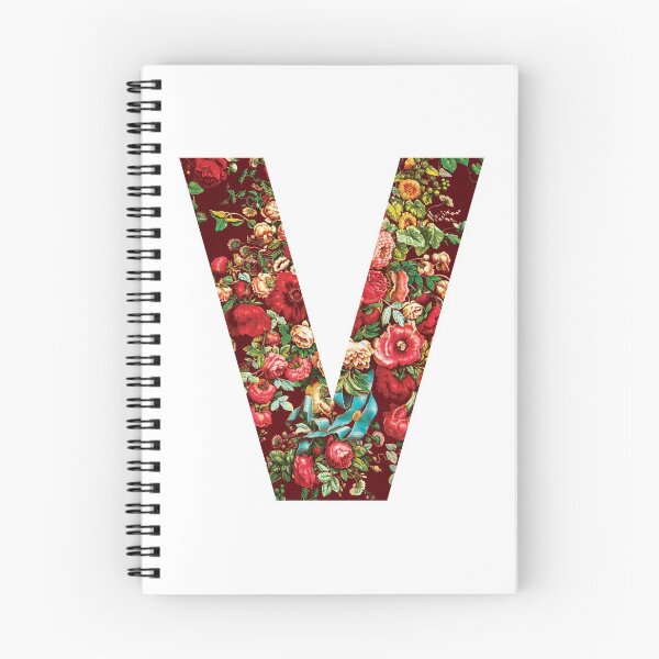 Artikelvorschau, Initial V, Blumen entworfen und verkauft von stickmeok.