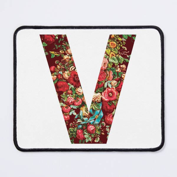 Artikelvorschau, Initial V, Blumen entworfen und verkauft von stickmeok.