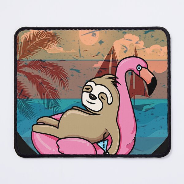 Item preview, Sloth Floating Flamingo Tropical Ocean Retro Colors designed and sold by tamdevo1.