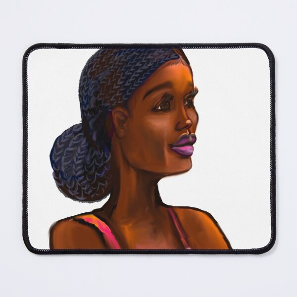 Item preview, Afro queen III - Mahagony brown skin girl with braided, black African woman designed and sold by Artonmytee.