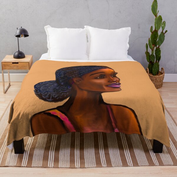 Item preview, Afro queen III - Mahagony brown skin girl with braided, black African woman designed and sold by Artonmytee.