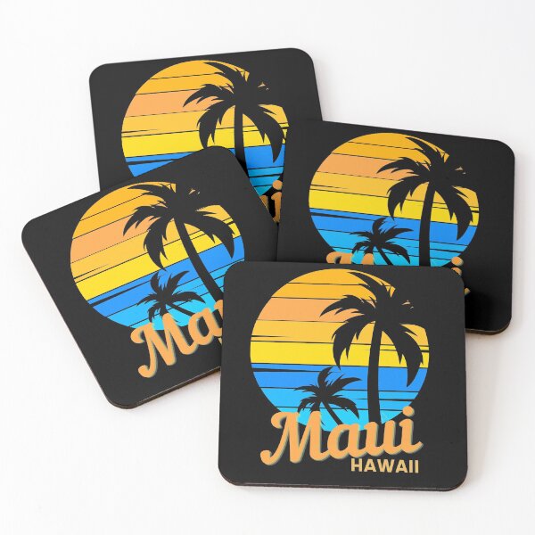 Item preview, Vintage Hawaii Surfing Label, Maui Hawaii, Maui, Retro Sunset designed and sold by Sun Sand & Sea Art.