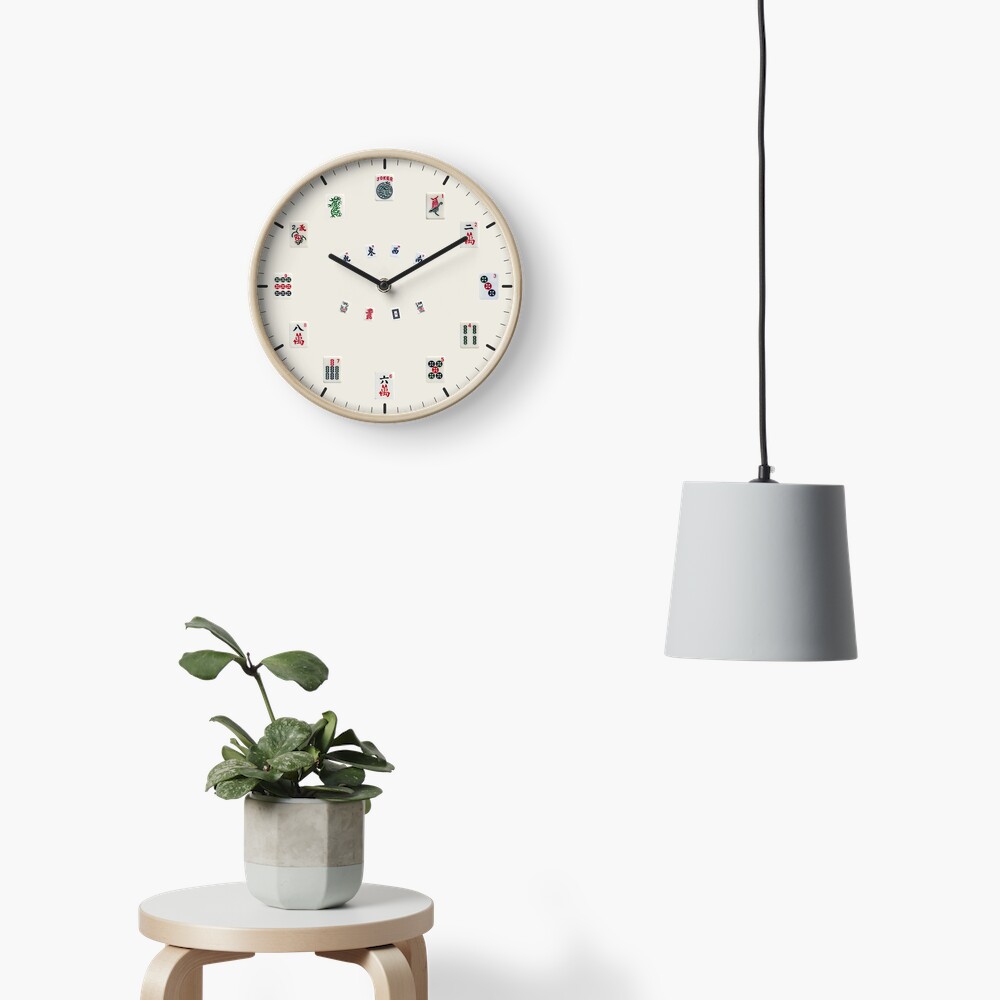 MahJongg tiles design on a Wall Clock Clock