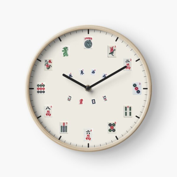 Item preview, MahJongg tiles design on a Wall Clock designed and sold by Zina Stromberg.