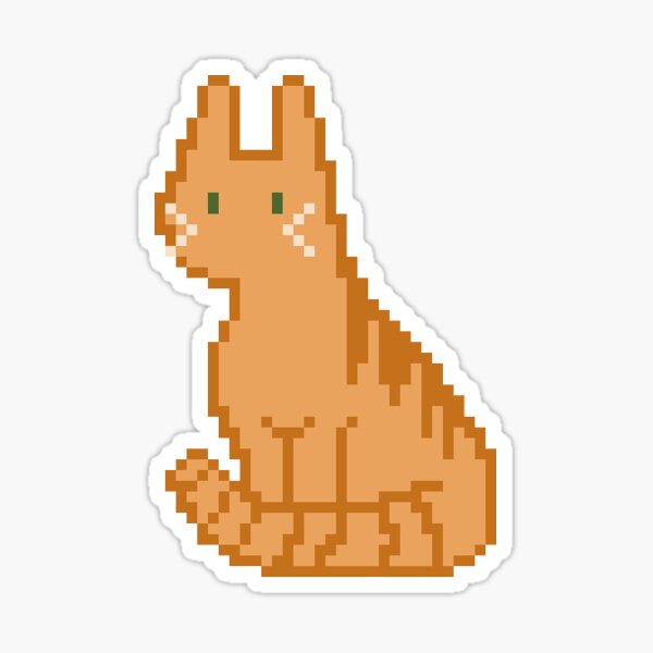 Cute Cat Pixel Art  Sticker for Sale by Jaade Santos Ferreira