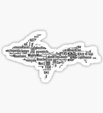 UP Upper Peninsula Michigan Word Art Graphic Yooper 906 Sticker