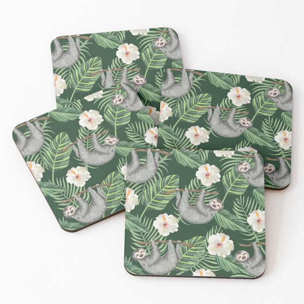 Item preview, Exotic Tropical Hibiscus Flowers and Hanging Sloth  designed and sold by silviaol.