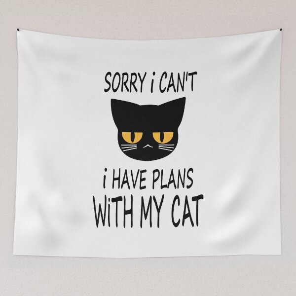 Item preview, I Can’t I Have Plans With My Cat - Black designed and sold by ShumShumShop.