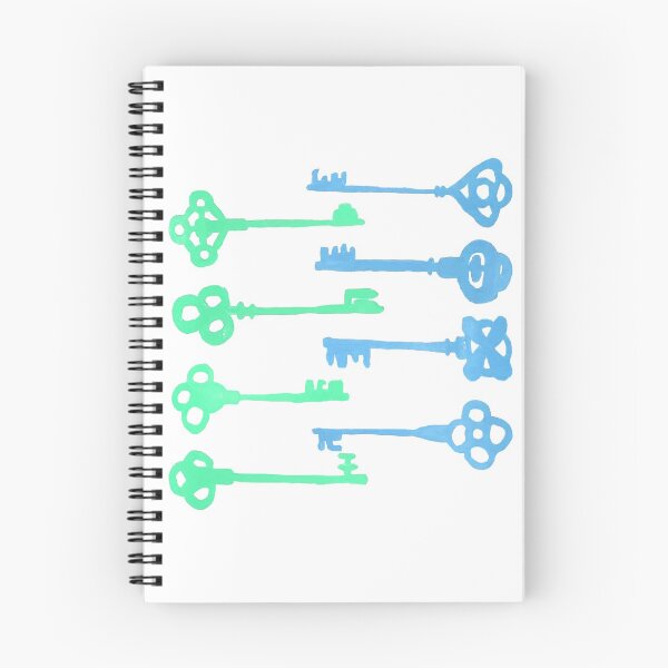 Item preview, Colored Key Silhouettes - Seagreen and Blue on White designed and sold by PaintInTheNight.