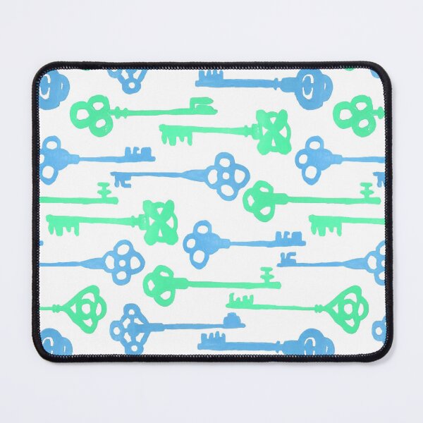 Item preview, Colored Key Silhouettes - Seagreen and Blue on White designed and sold by PaintInTheNight.