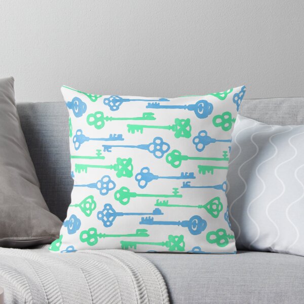 Item preview, Colored Key Silhouettes - Seagreen and Blue on White designed and sold by PaintInTheNight.