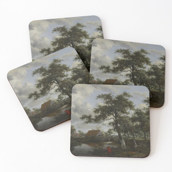 Item preview, Meindert Hobbema "Wooded Landscape with Watermill" designed and sold by FineArtLover.