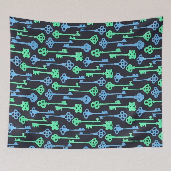 Item preview, Colored Key Silhouettes - Seagreen and Blue designed and sold by PaintInTheNight.