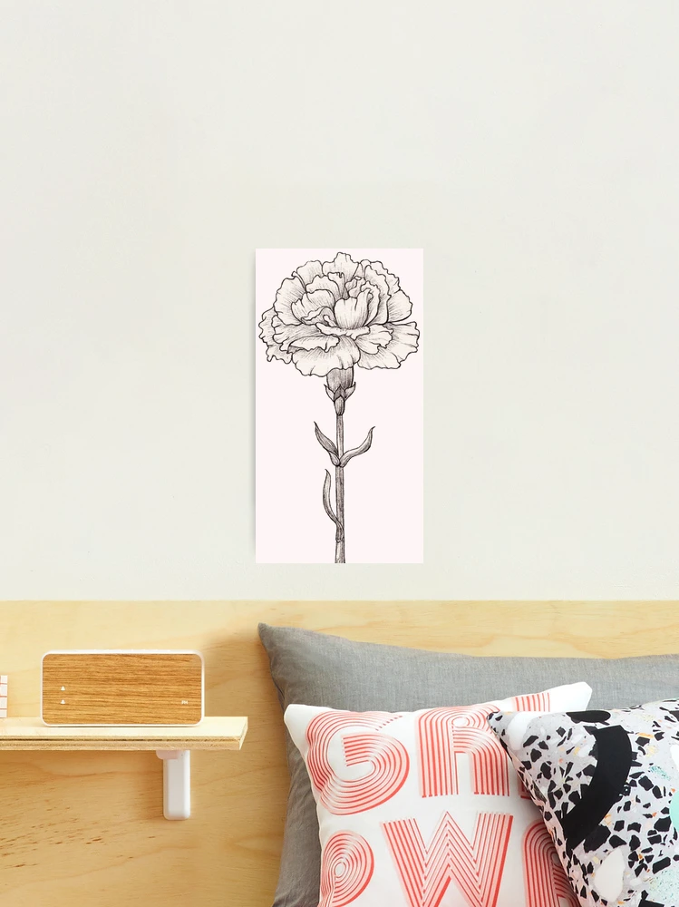 Carnation Flower Done in Ink.  Art Print for Sale by AndraMarie