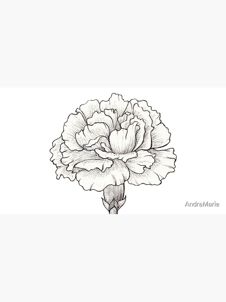 Carnation Flower Done in Ink.  Spiral Notebook for Sale by
