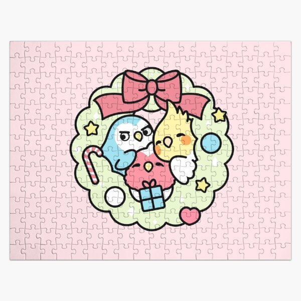 Chubby Bird Adventures Christmas Wreath Jigsaw Puzzle