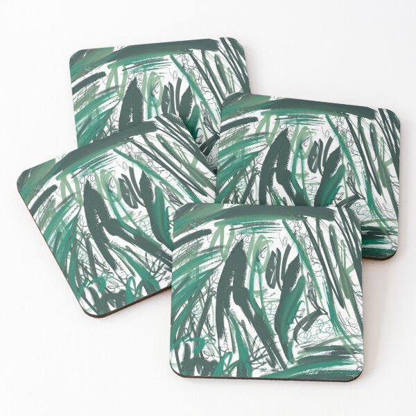 Item preview, Green Abstract Art Oil Paint Design Painting Mixed Media designed and sold by hopecope.