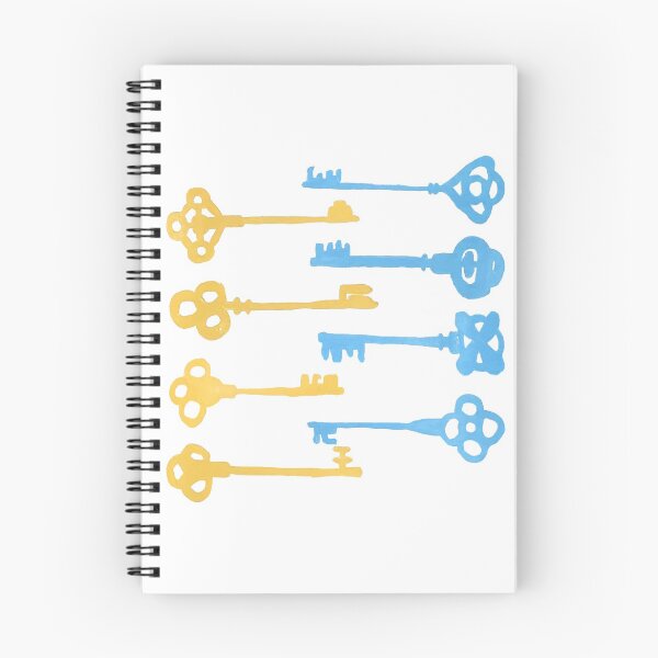 Item preview, Colored Key Silhouettes - Yellow and Blue on White designed and sold by PaintInTheNight.