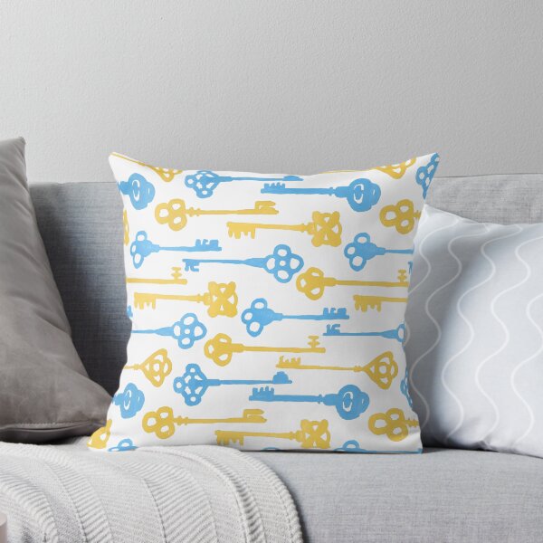 Item preview, Colored Key Silhouettes - Yellow and Blue on White designed and sold by PaintInTheNight.