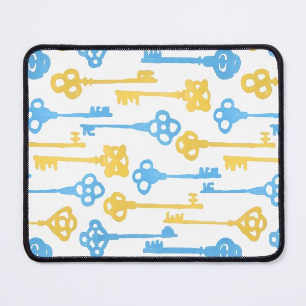 Item preview, Colored Key Silhouettes - Yellow and Blue on White designed and sold by PaintInTheNight.