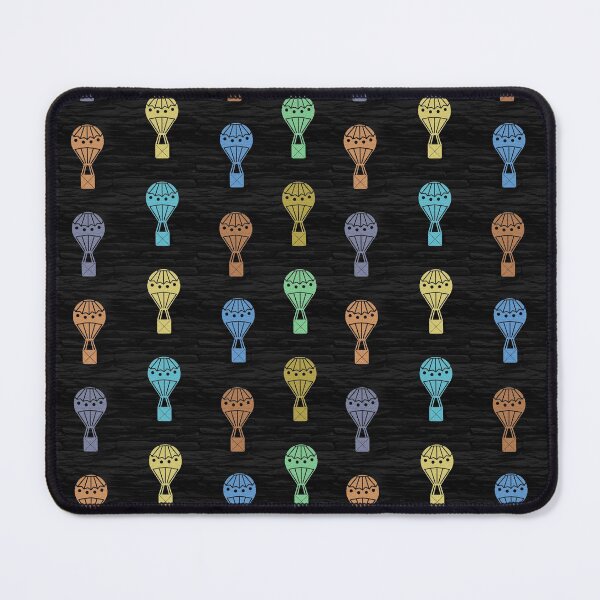Item preview, Pastel Hot Air Balloons on a Charcoal Black Wall Background designed and sold by LawsonFabrics.