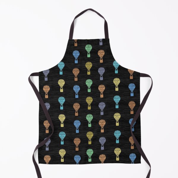 Item preview, Pastel Hot Air Balloons on a Charcoal Black Wall Background designed and sold by LawsonFabrics.