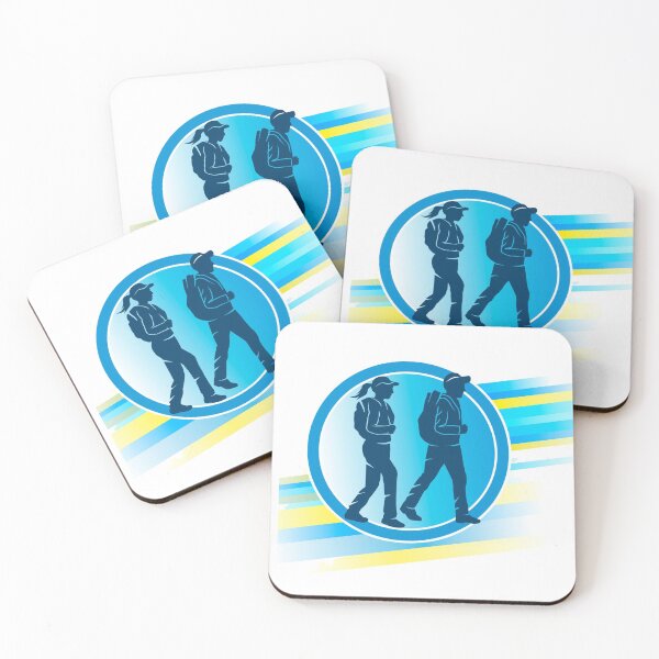 Item preview, Couple of Hikers nature trails camping outdoors sticker designed and sold by Athena Milonas.