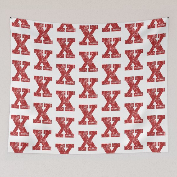Aperçu de l'œuvre Lettre de monogramme de grunge rouge "X" je suis unique créée et vendue par SunnyStreet.