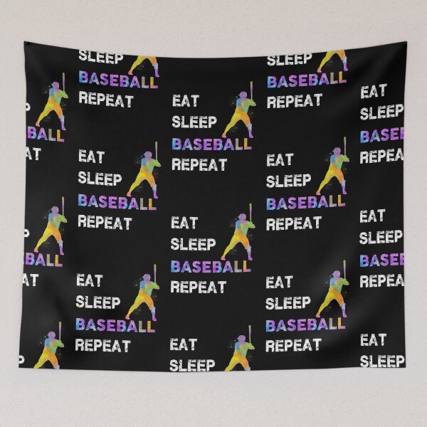 Item preview, Baseball Eat Sleep Repeat Watercolor designed and sold by MobertsonArt.
