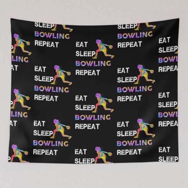 Item preview, Bowling Eat Sleep Repeat Watercolor designed and sold by MobertsonArt.