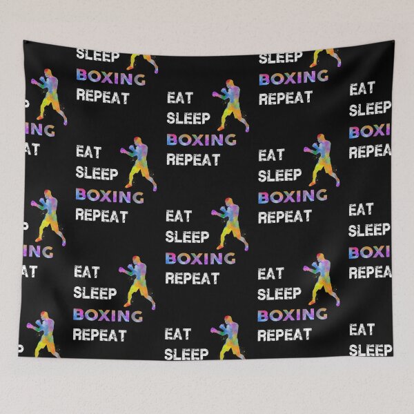 Item preview, Boxing Eat Sleep Repeat Watercolor designed and sold by MobertsonArt.
