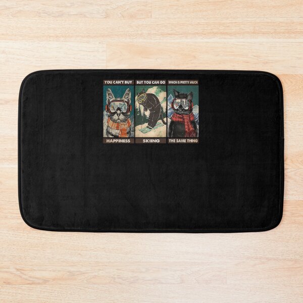 Item preview, cat skiing buy happiness   designed and sold by SimonsonNuala.
