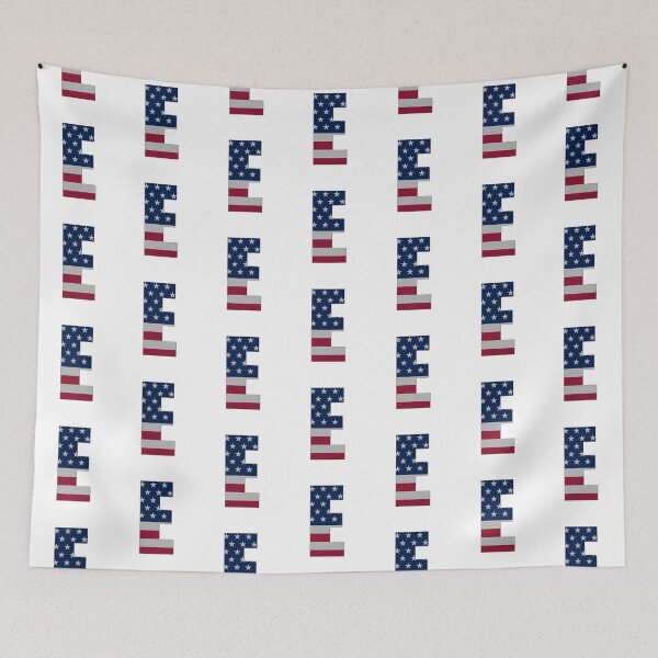 Item preview, US Flag Monogram Letter "E" 4th July Stars Stripes designed and sold by SunnyStreet.