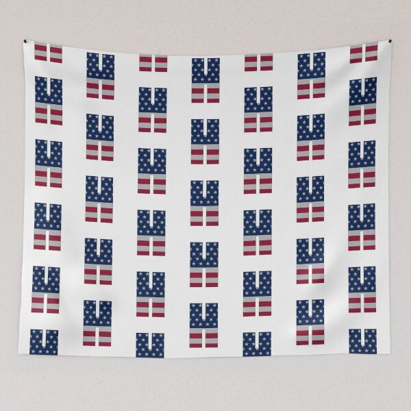 Item preview, US Flag Monogram Letter "H" 4th July Stars Stripes designed and sold by SunnyStreet.