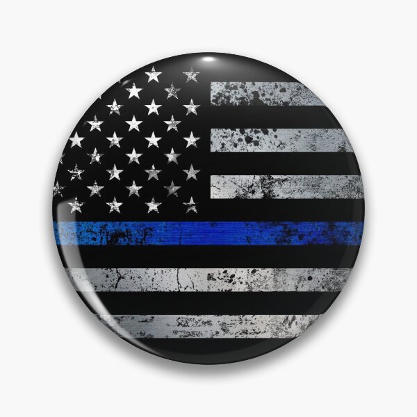 Item preview, Thin Blue Line Grunge Flag designed and sold by StickerSector.
