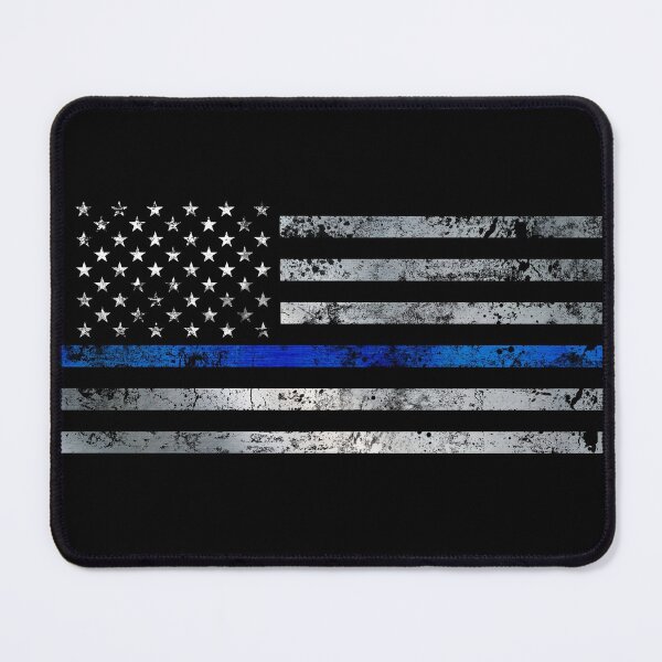 Item preview, Thin Blue Line Grunge Flag designed and sold by StickerSector.