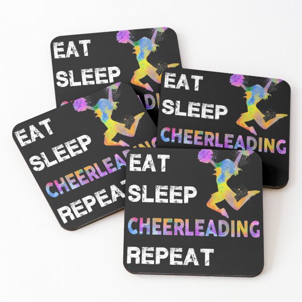 Item preview, Cheerleading Eat Sleep Repeat Watercolor designed and sold by MobertsonArt.