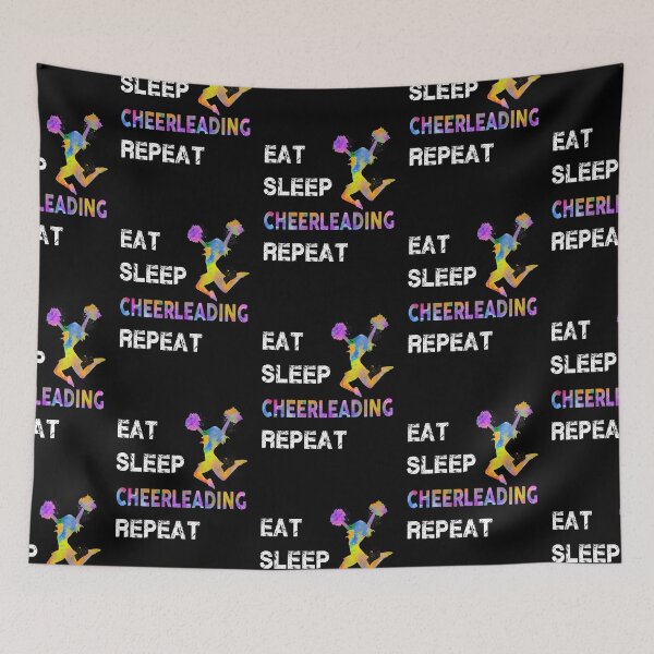 Item preview, Cheerleading Eat Sleep Repeat Watercolor designed and sold by MobertsonArt.