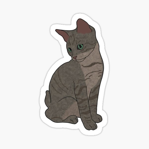 Pin-Up Cat - Gray Tabby Kitten Sticker