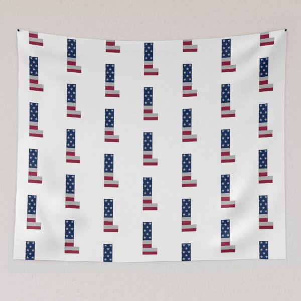 Item preview, US Flag Monogram Letter "L" 4th July Stars Stripes designed and sold by SunnyStreet.