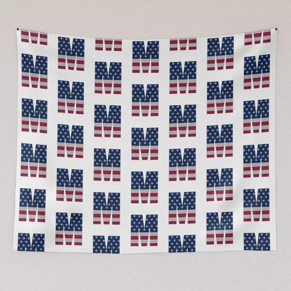 Item preview, US Flag Monogram Letter "M" 4th July Stars Stripes designed and sold by SunnyStreet.