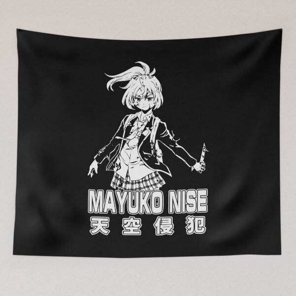 Item preview, Graphic Mayuko Nise character anime black and white designed and sold by ViniciusAze8970.