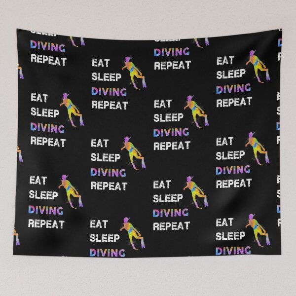 Item preview, Diving Watercolor Eat Sleep designed and sold by VickyCloset.