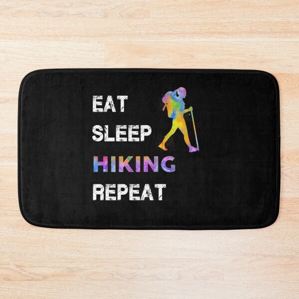 Item preview, Hiking Watercolor Eat Sleep designed and sold by VickyCloset.
