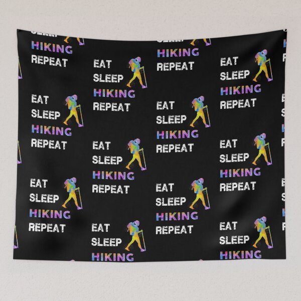 Item preview, Hiking Watercolor Eat Sleep designed and sold by VickyCloset.