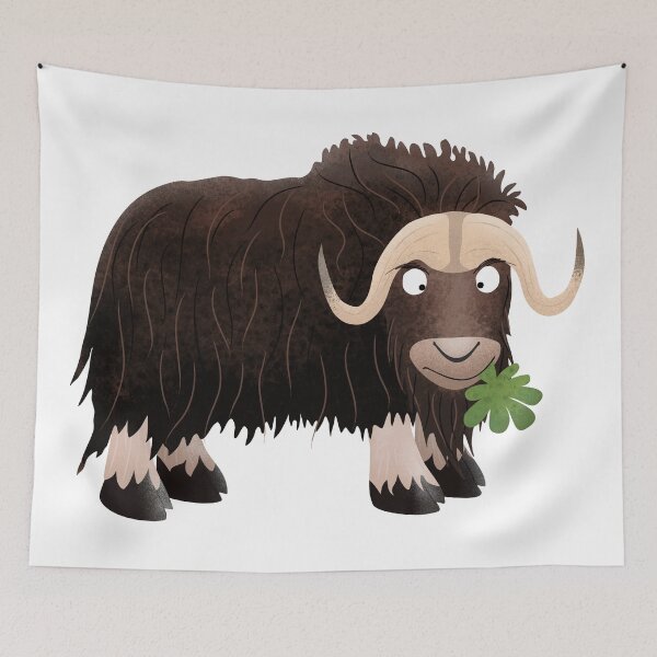 Item preview, Funny musk ox cartoon illustration designed and sold by FrogFactory.