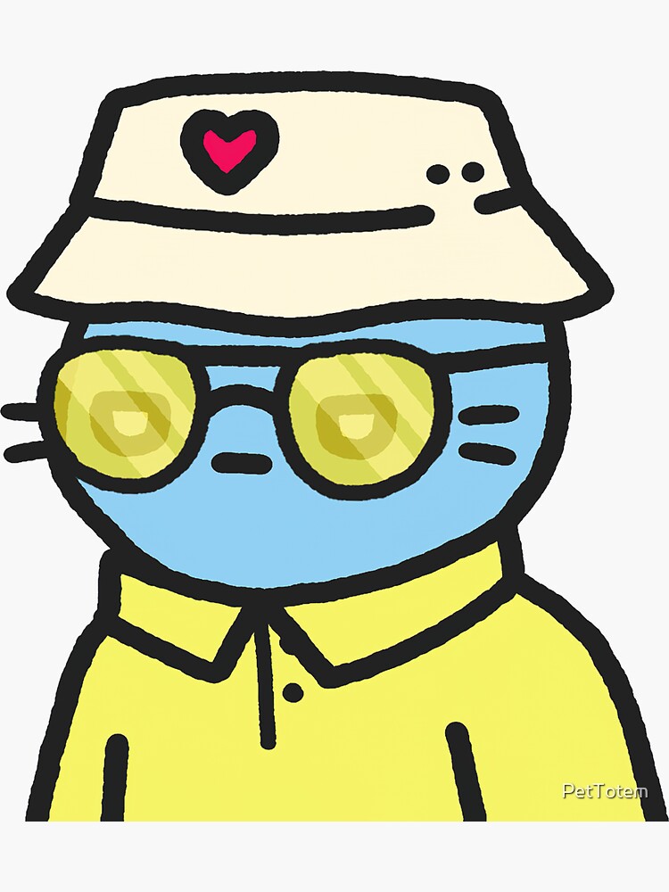 Cute cat with a Cap - Cool Cat - Sticker