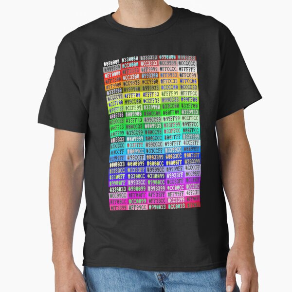 Websafe Hexadecimal Colors Classic T-Shirt