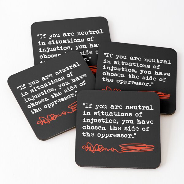 Item preview, Desmond Tutu - If You Are Neutral in Situations of Injustice (white/red) designed and sold by Thelittlelord.